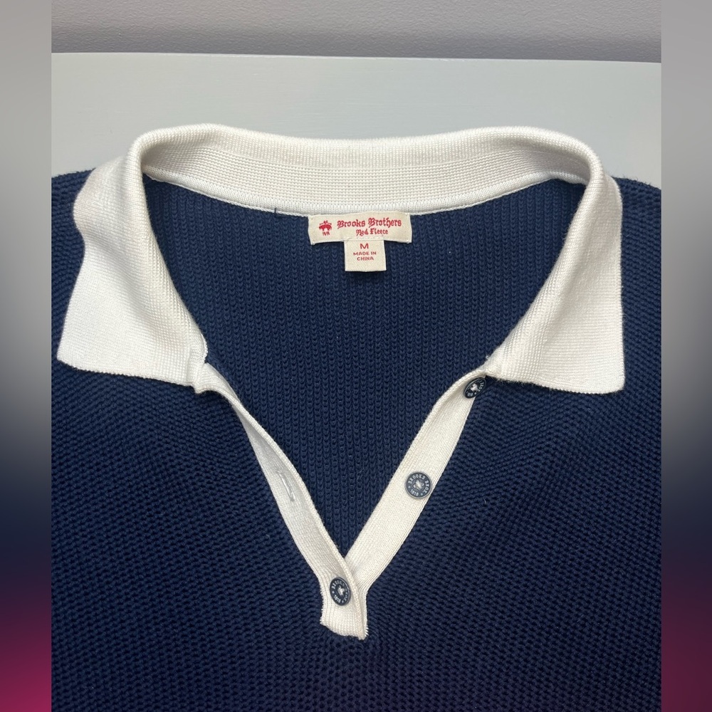 Women’s Brooks Brothers Dark Blue Knit Polo shirt- medium - Picture 6 of 6